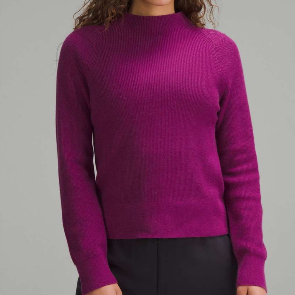 Lululemon Lululemon Cotton-Blend Mock-Neck Sweater Heathered Wild Berry